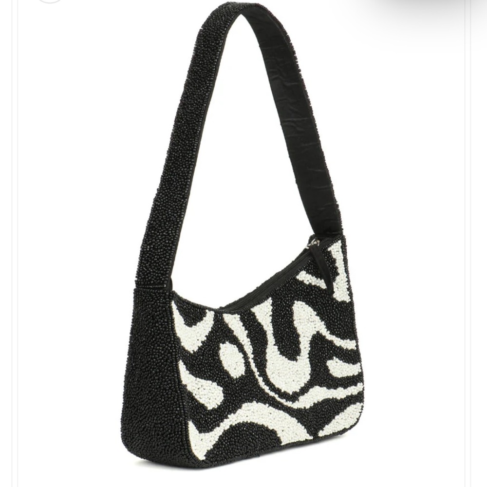 Black and White Beaded Asymmetric Purse 
NWOT